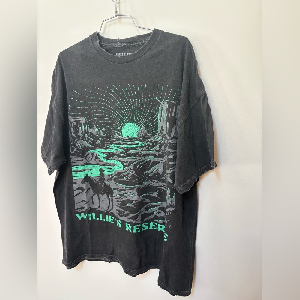 NWOT Urban Outfitters Willie's Reserve Cowboy Distressed Crew Neck Tee Size S/M - Picture 5 of 14